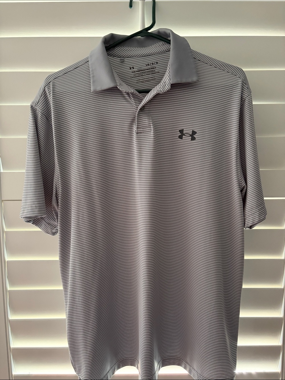 Under Armour Men’s Light Gray Micro-Striped Performance Polo